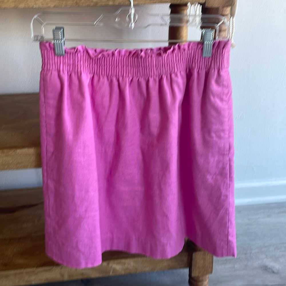 J. Crew Pink Linen cotton blend City skirt